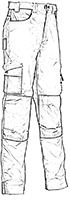 pantalon de travail polycoton avec renforts bas