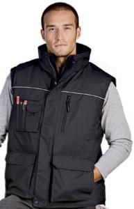 vetement de travail, bodywarmer de travail multipoches